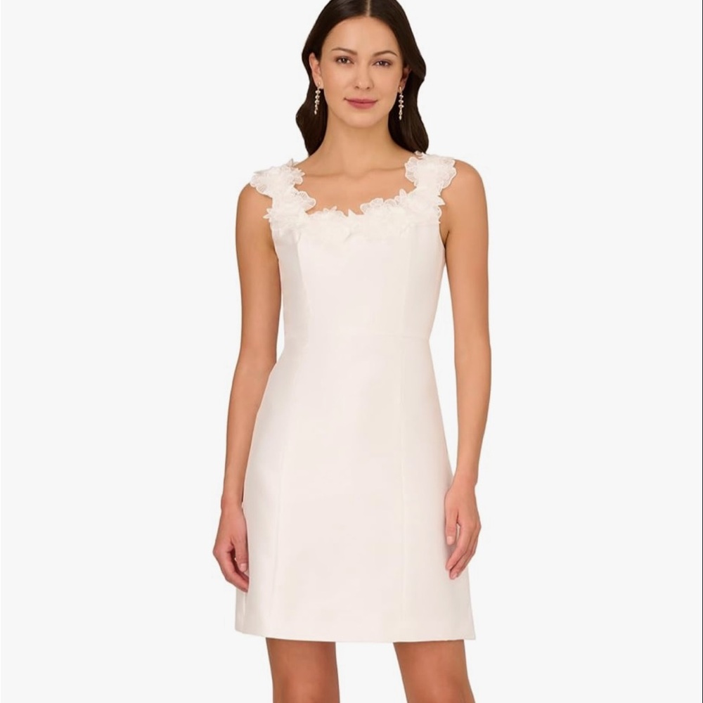Adrianna Papell White Floral Dress - Picture 3 of 3